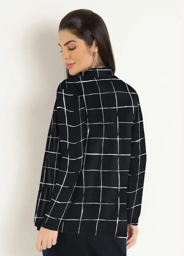 Moda Pop - Casaco Alongado Xadrez 2