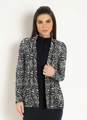 Moda Pop - Casaco Alongado Zebra - MODA POP