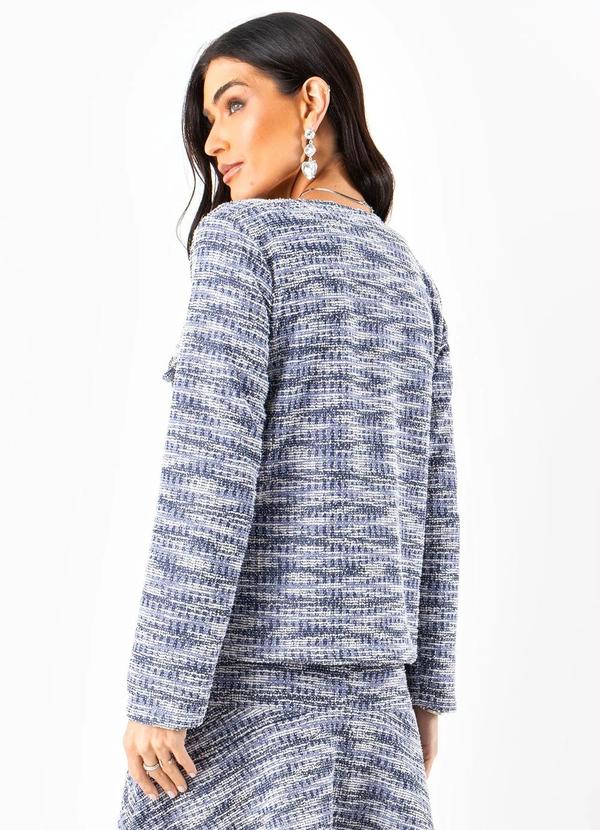Quintess - Casaco Azul em Malha Tweed 4