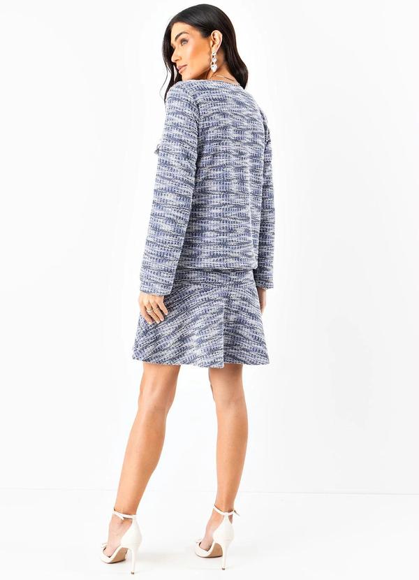 Quintess - Casaco Azul em Malha Tweed 2