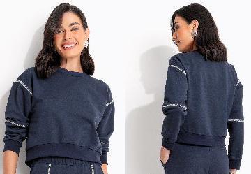 Casaco Azul Marinho em Moletom