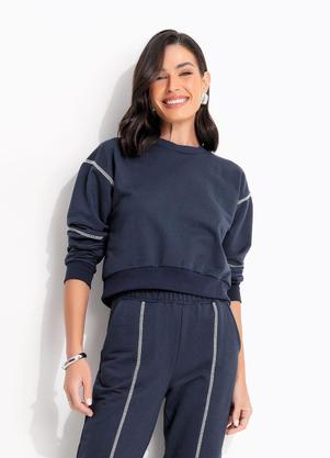 Casaco (Azul Marinho) em Moletom