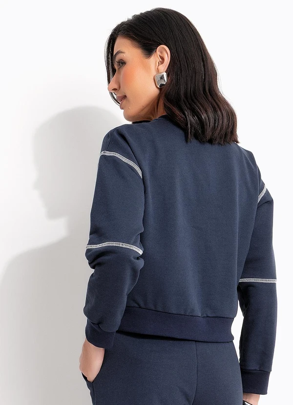 Quintess - Casaco Azul Marinho em Moletom 5