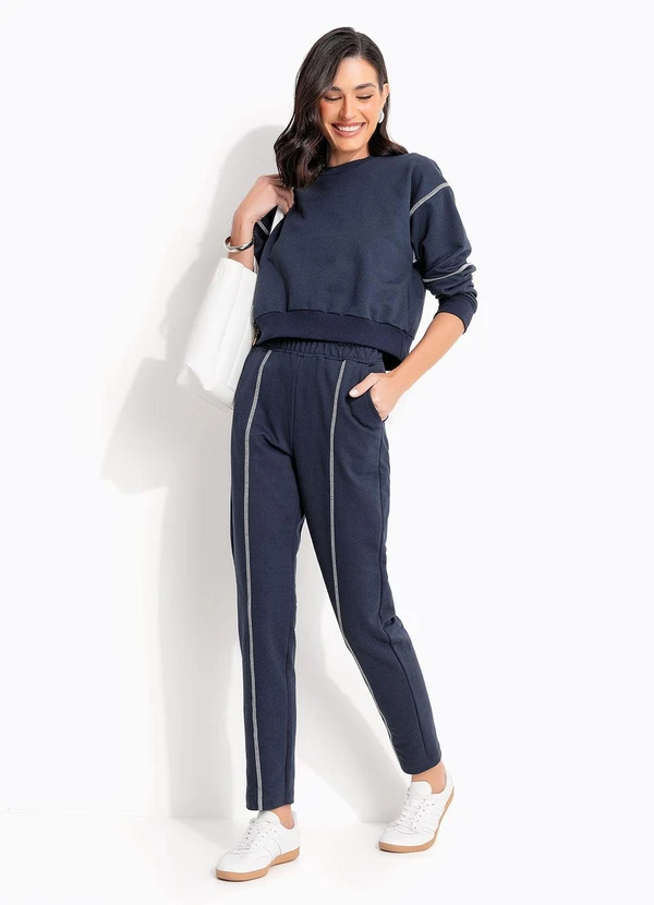 Quintess - Casaco Azul Marinho em Moletom 2