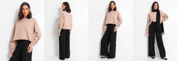 Casaco Bege em Moletinho