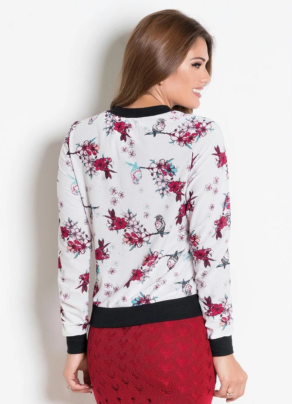 Rosalie - Casaco Bomber Estampa Pássaros 2