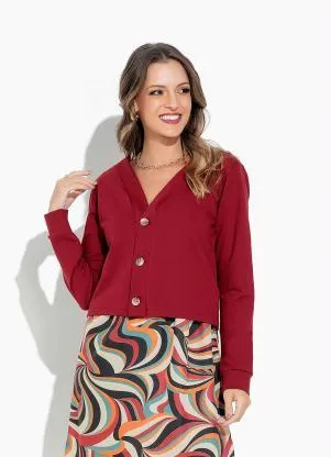 Rosalie - Casaco Bordô com Botões - ROSALIE