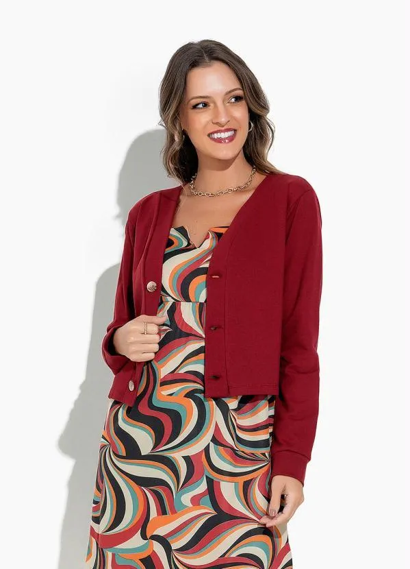 Rosalie - Casaco Bordô com Botões 2