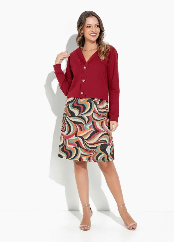 Rosalie - Casaco Bordô com Botões 4