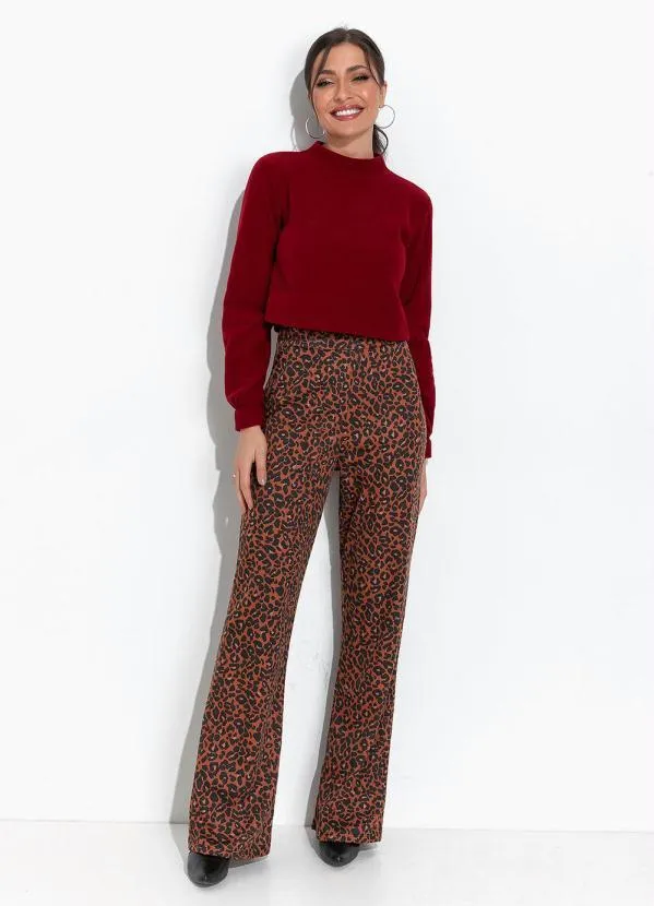 Moda Pop - Casaco Bordô com Mangas Longas 3