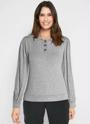 bonprix - Casaco Canelado  Mescla - BONPRIX