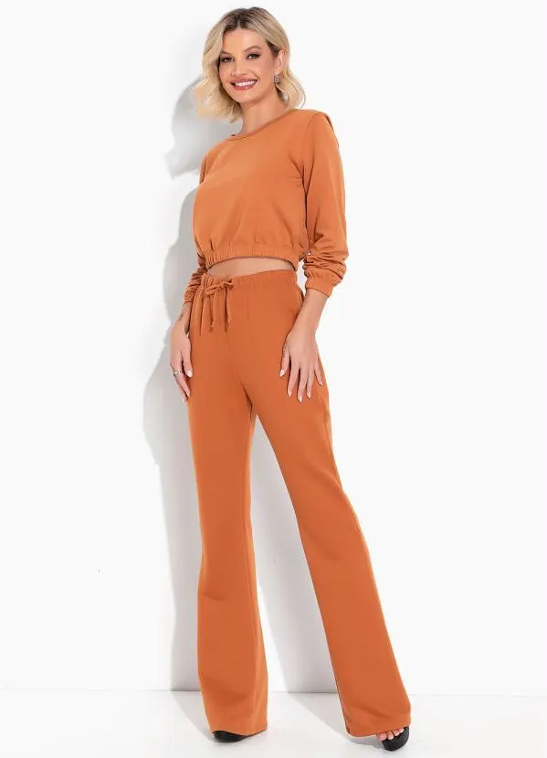 Moda Pop - Casaco Caramelo com Decote Redondo 3