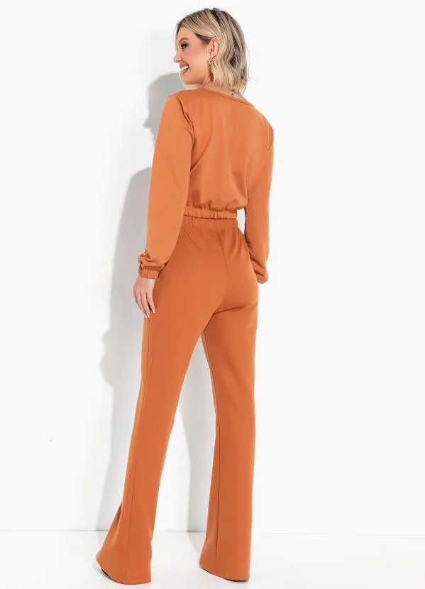 Moda Pop - Casaco Caramelo com Decote Redondo 4