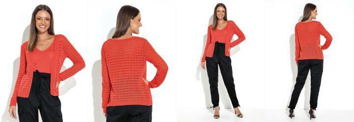 Casaco Cereja em Tric