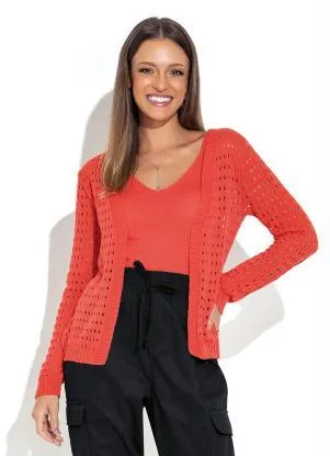 Rosalie - Casaco Cereja em Tricô - ROSALIE