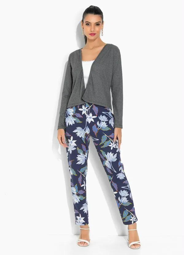 Moda Pop - Casaco Chumbo com Mangas Longas 3