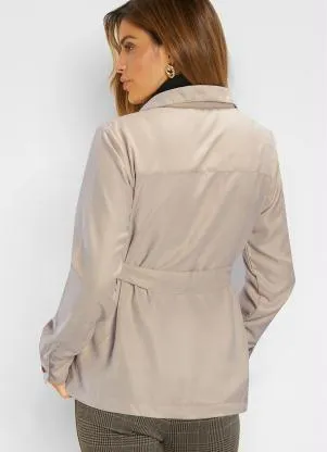 bonprix - Casaco com Amarração Creme - BONPRIX