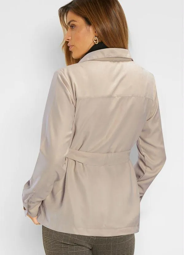 bonprix - Casaco com Amarração Creme 2