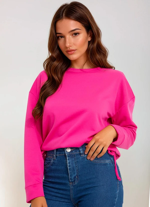 bonprix - Casaco com Amarração na Barra Pink