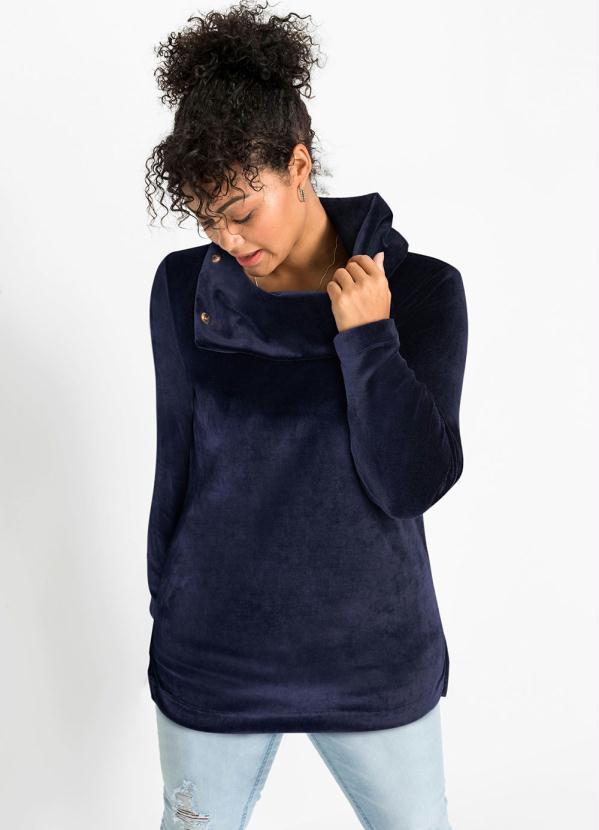 Outlet - Casaco com Fenda Azul Marinho 4