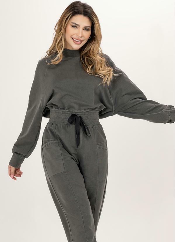 Angel - Casaco Cropped Estonado Preto