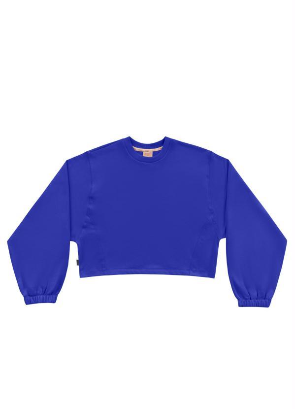 Angel - Casaco Cropped Moletom Azul