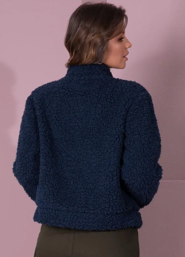 Queima Estoque - Casaco Cropped Teddy Marinho 2