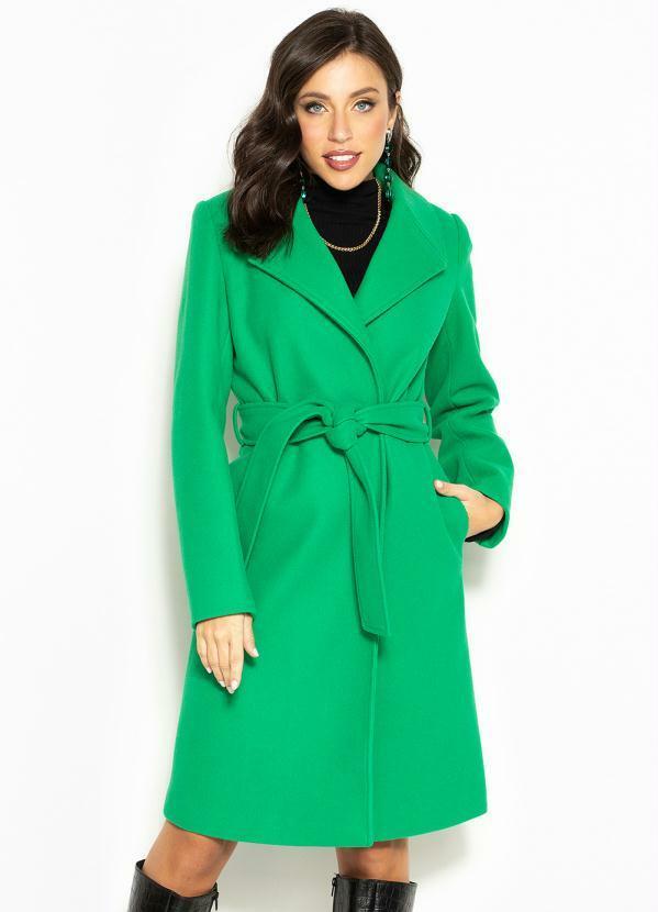 Colcci - Casaco de Lã Batida Alongado Verde