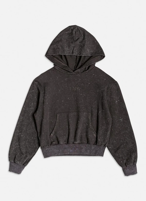 Authoria - Casaco de Moletom Grafite Lavado Cinza