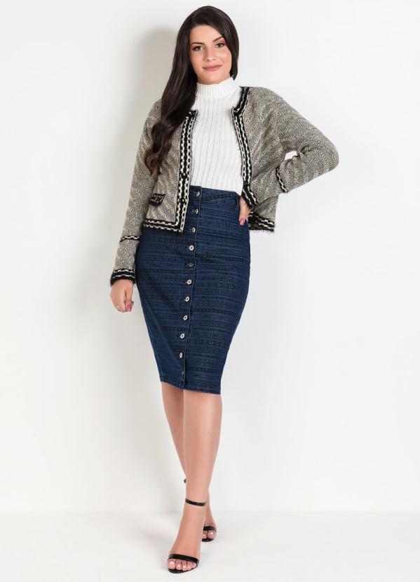 Outlet - Casaco de Tricô Bege Moda Evangélica 4