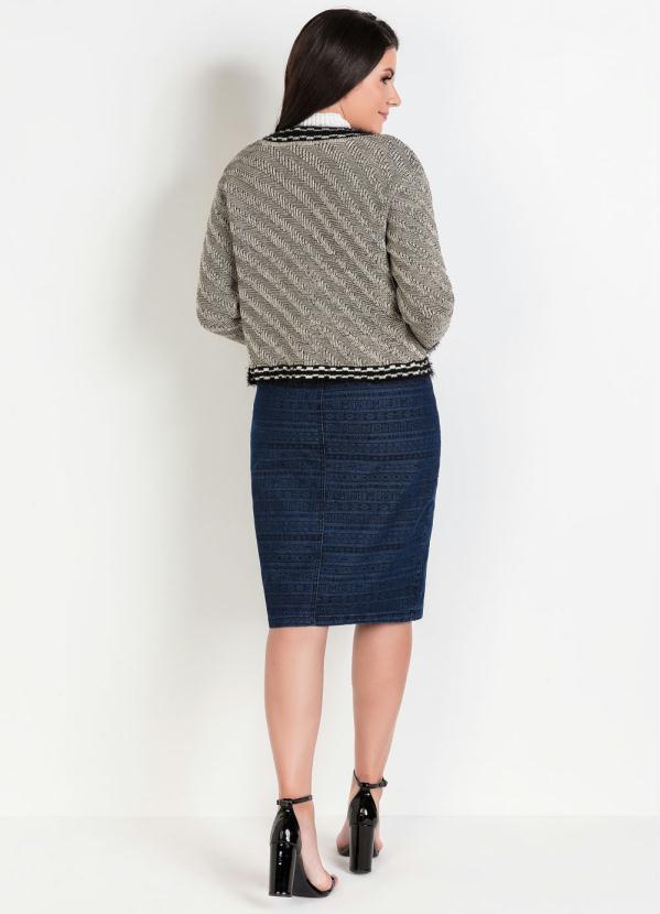 Outlet - Casaco de Tricô Bege Moda Evangélica 5