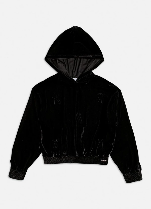 Authoria - Casaco de Veludo com Laços Preto