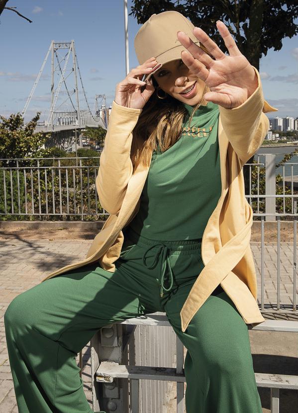 Cativa - Casaco em Moletom Peluciado Bege 2