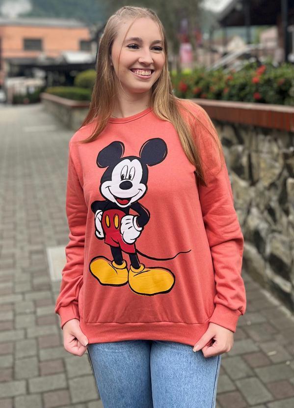 Disney - Casaco em Moletom Peluciado Mickey Marrom