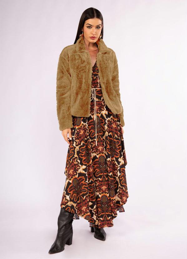 Doce Trama - Casaco em Pelo Sherpa Marrom 3