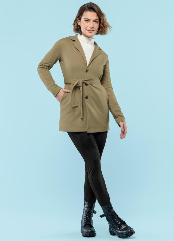 Marialícia - Casaco Feminino Adulto Bege 2