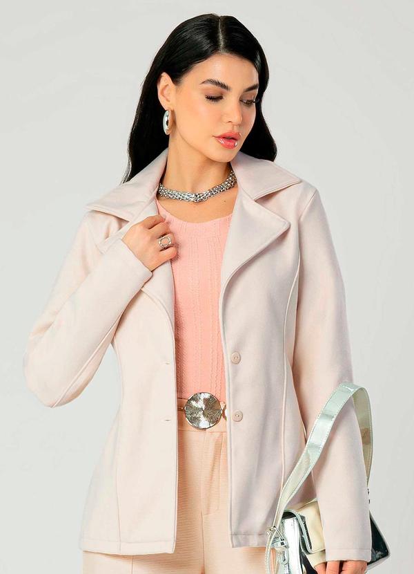 Gris - Casaco Feminino Adulto de Lã Bege