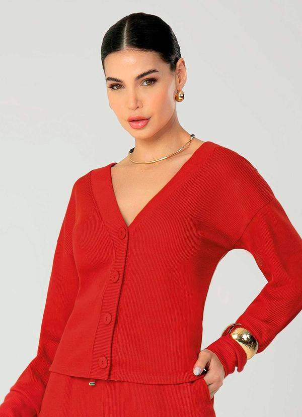 Gris - Casaco Feminino Adulto Vermelho