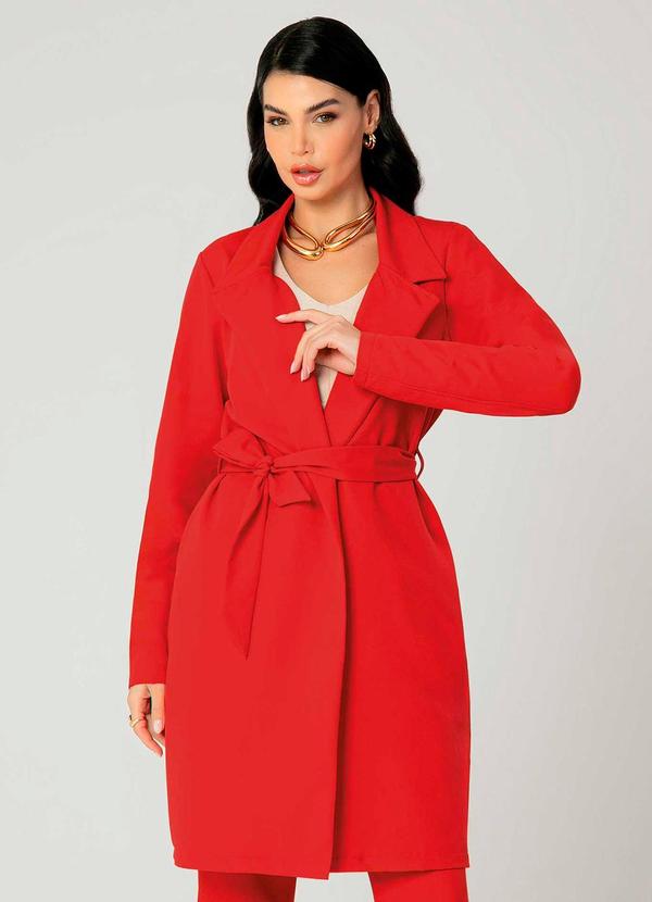 Gris - Casaco Feminino Adulto Vermelho