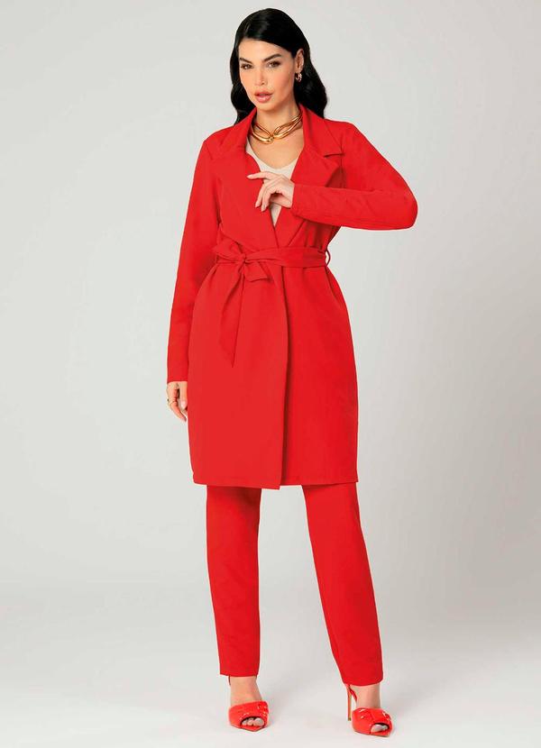 Gris - Casaco Feminino Adulto Vermelho 3