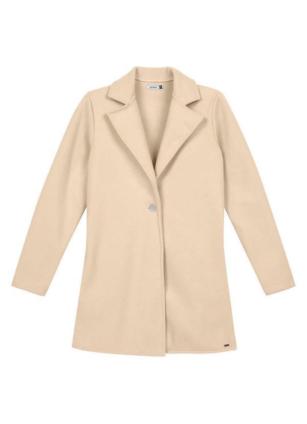 Marialícia - Casaco Feminino Alongado Lã Batida Bege 3