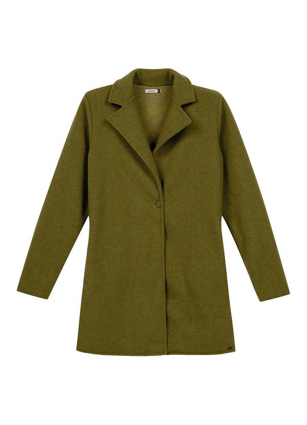 Marialícia - Casaco Feminino Alongado Lã Batida Verde