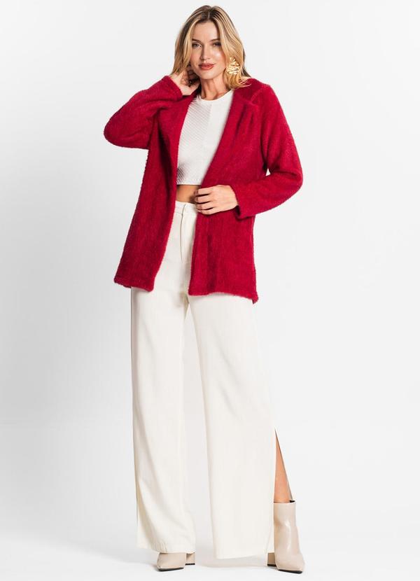 Endless - Casaco Feminino em Tweed Favo Vermelho 3