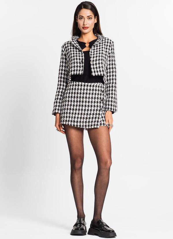 Endless - Casaco Feminino em Tweed Glow Preto 3