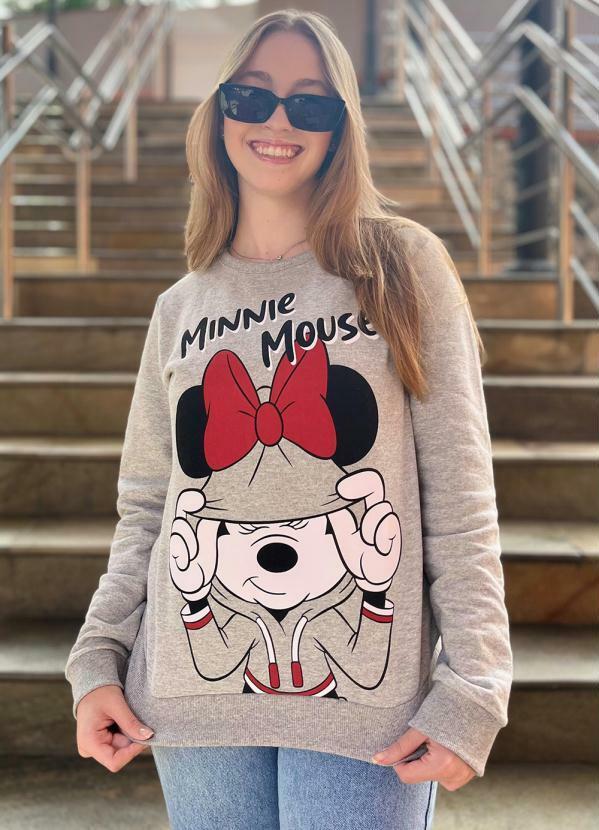 Disney - Casaco Feminino Estampado Minnie Cinza