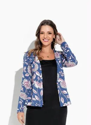 Rosalie - Casaco Floral Azul Peplum - ROSALIE