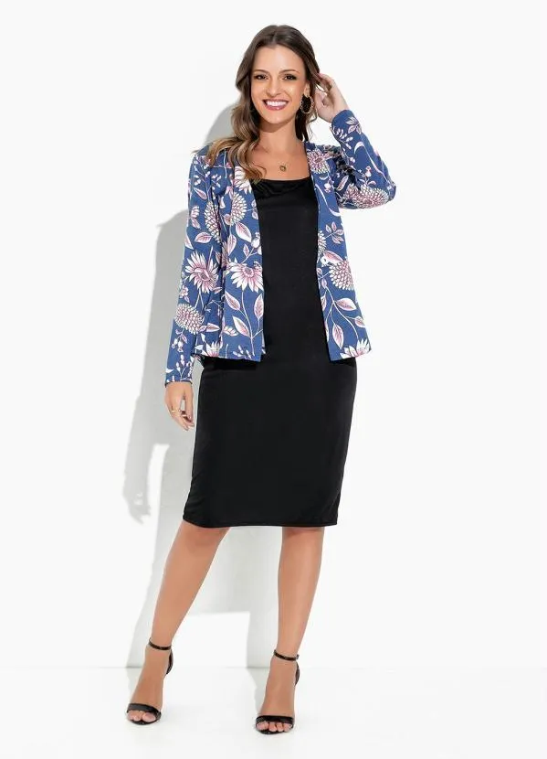 Rosalie - Casaco Floral Azul Peplum 4