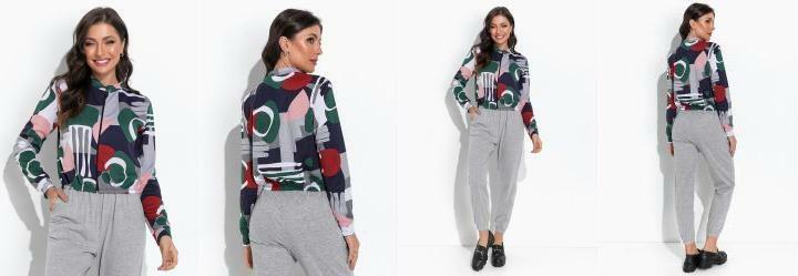 Casaco Geomtrico Cinza com Fechamento em Zper