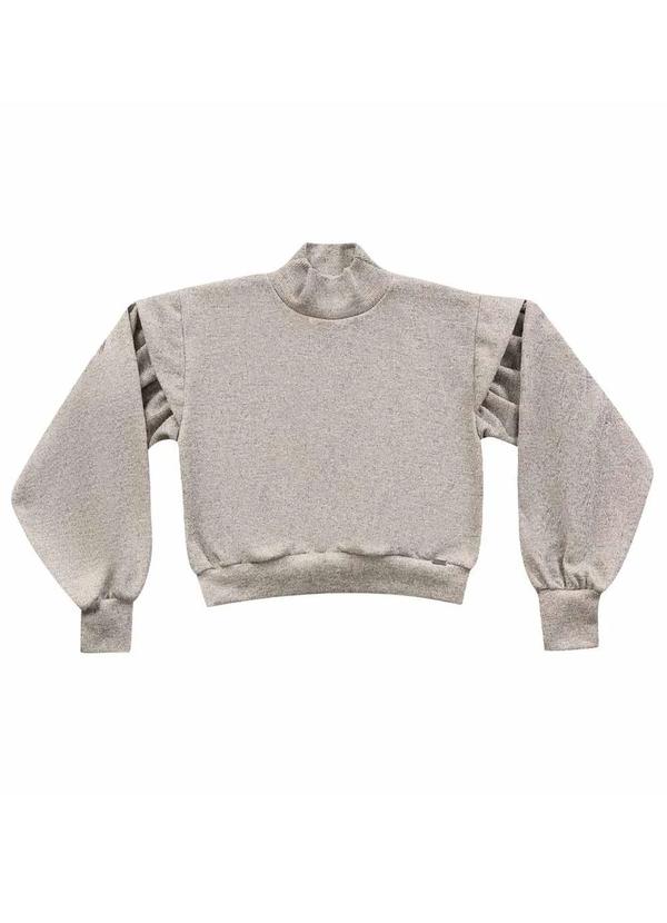 Angel - Casaco Gola Alta Malha Lurex Cinza 5