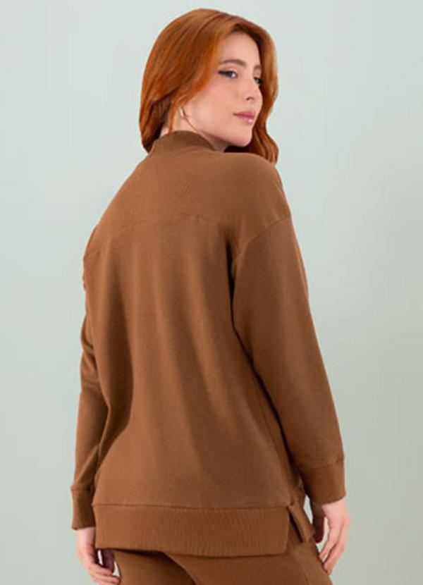 Angel - Casaco Gola Alta Molecotton Marrom 2